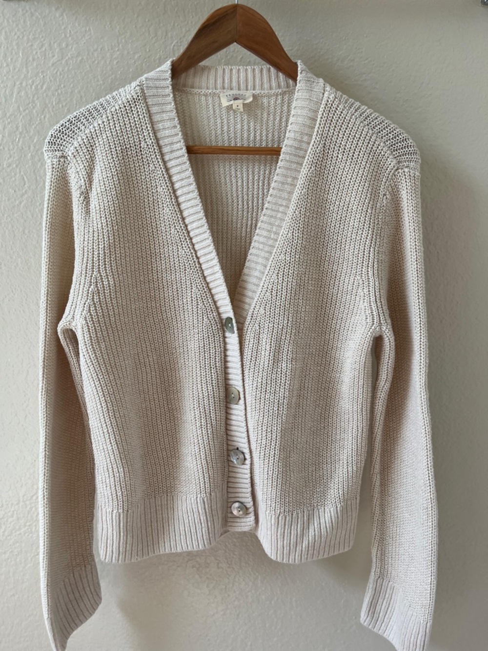 Faherty Linen Cotton Blend Cardigan Size Small